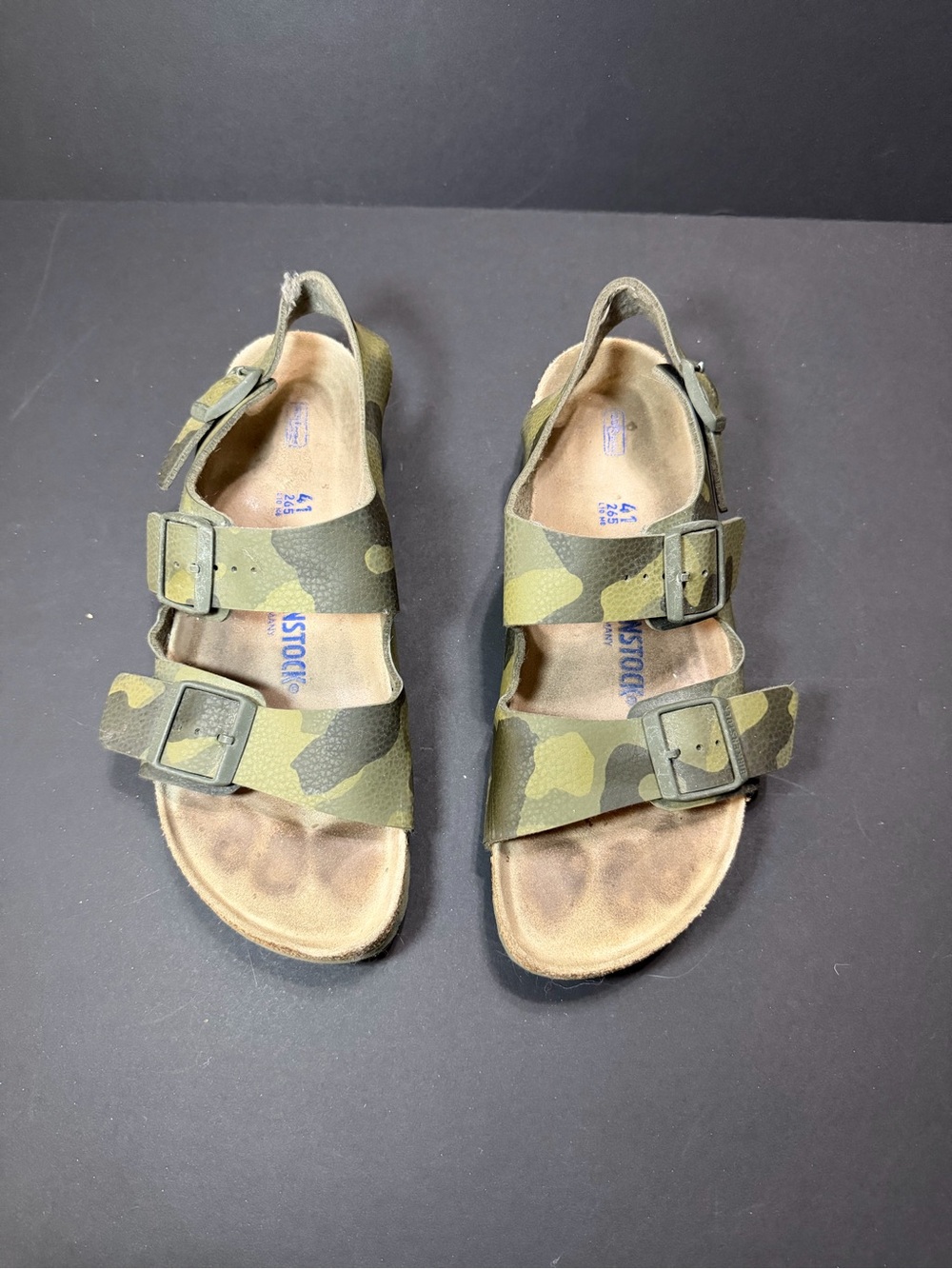 Birkenstock Camo Buckle Sandals - Olive Green